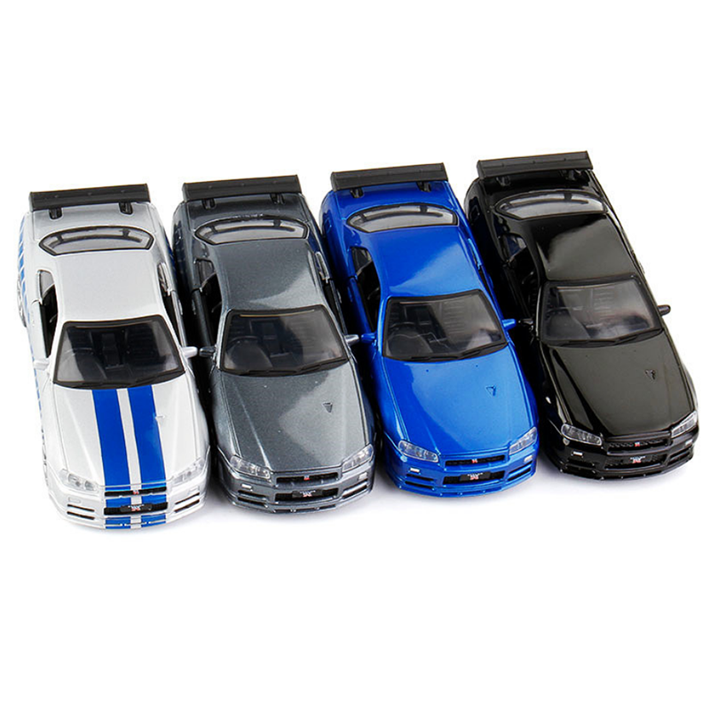 Diecast Alloy 1/36 Scale Skyline GTR R34 Sports Car Metal Toy Vehicle Collection Die Cast Pull Back Model Toys For kids Diecast Alloy 1/36 Scale Skyline GTR R34 Sports Car Metal Toy Vehicle Collection Die Cast Pull Back Model Toys For kids