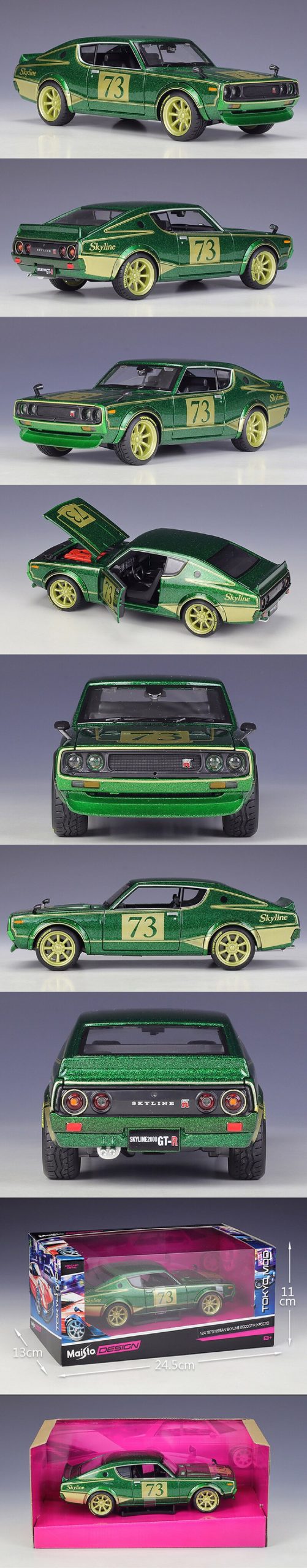 Maisto 1:24 Diecast Model Car Nissan 1973 Skyline 2000 GT-R Racing Vehicle Play Collectible Models Sport Cars toys For Gift
