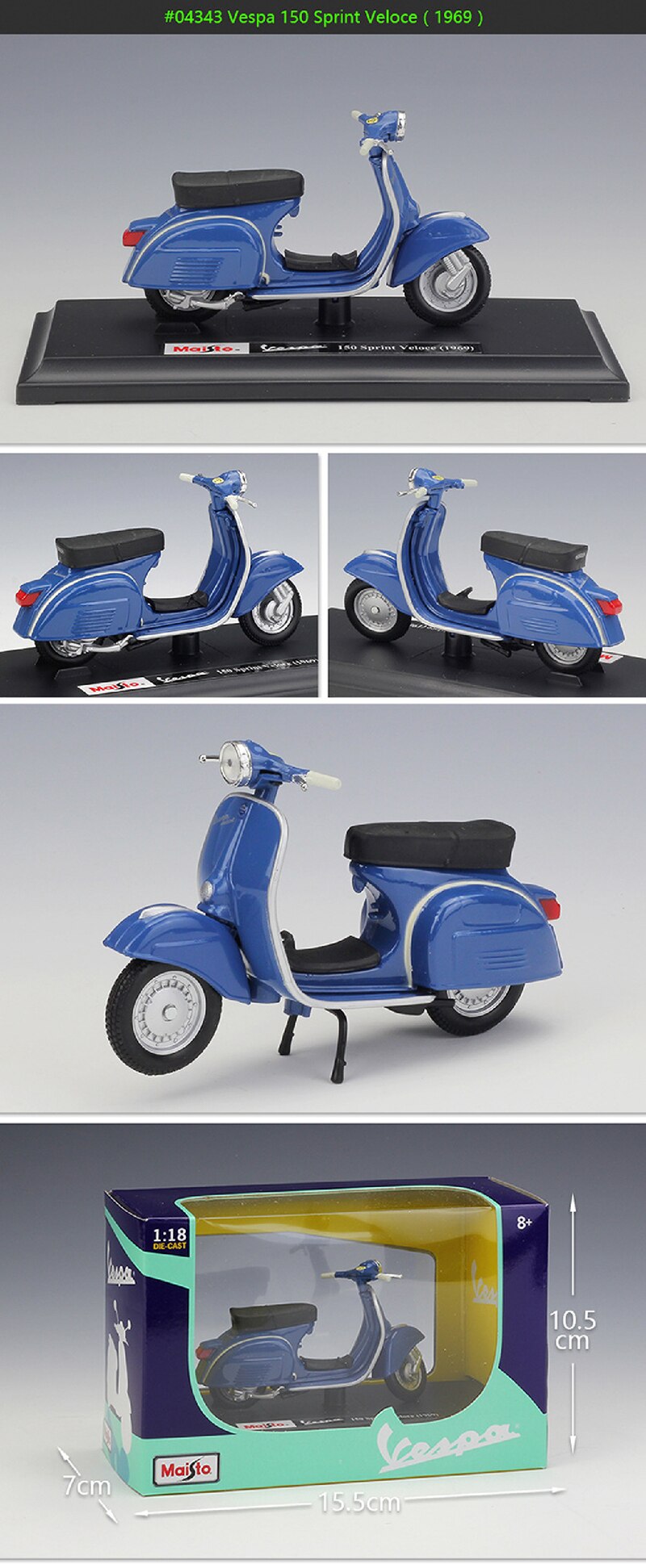 Maisto 1:18 Motorcycle Models VESPA Piaggio 1969 150 SPRINT VELOCE model bike Base Diecast Moto Children Toy For Gift Collection Maisto 1:18 Motorcycle Models VESPA Piaggio 1969 150 SPRINT VELOCE model bike Base Diecast Moto Children Toy For Gift Collection