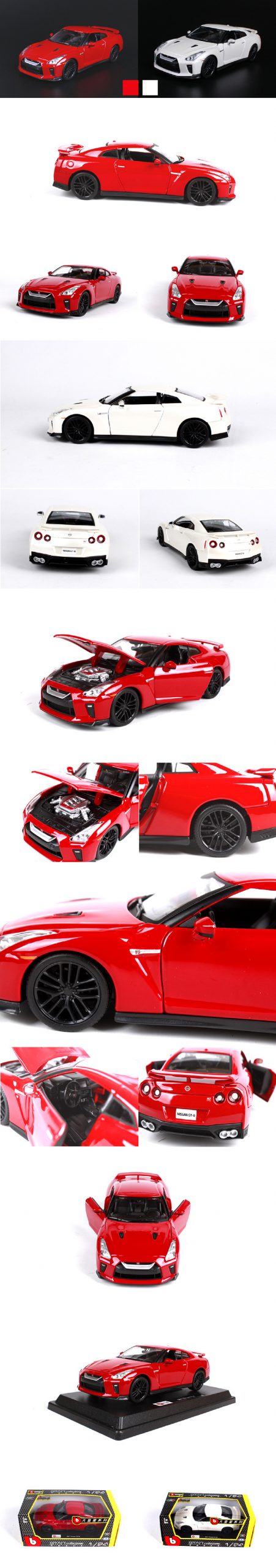 Maisto Bburago 1:24 Nissan 2017 GT-R GTR R35 Sports Car Alloy Car Metal Toys gift modified car simulation model For Collection