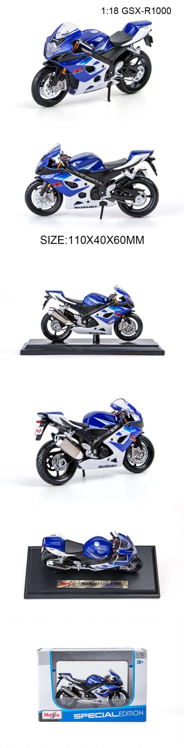 Maisto 1:18 Motorcycle Models GSXR1000 Model bike Alloy Motorcycle Model Motor Bike Miniature Race Toy For Gift Collection