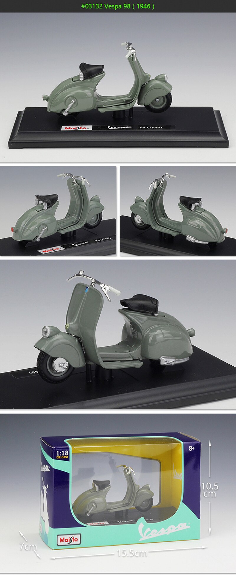 Maisto 1:18 Motorcycle Models VESPA Piaggio 1968GTR model bike Base Diecast Moto Children Toy For Gift Collection