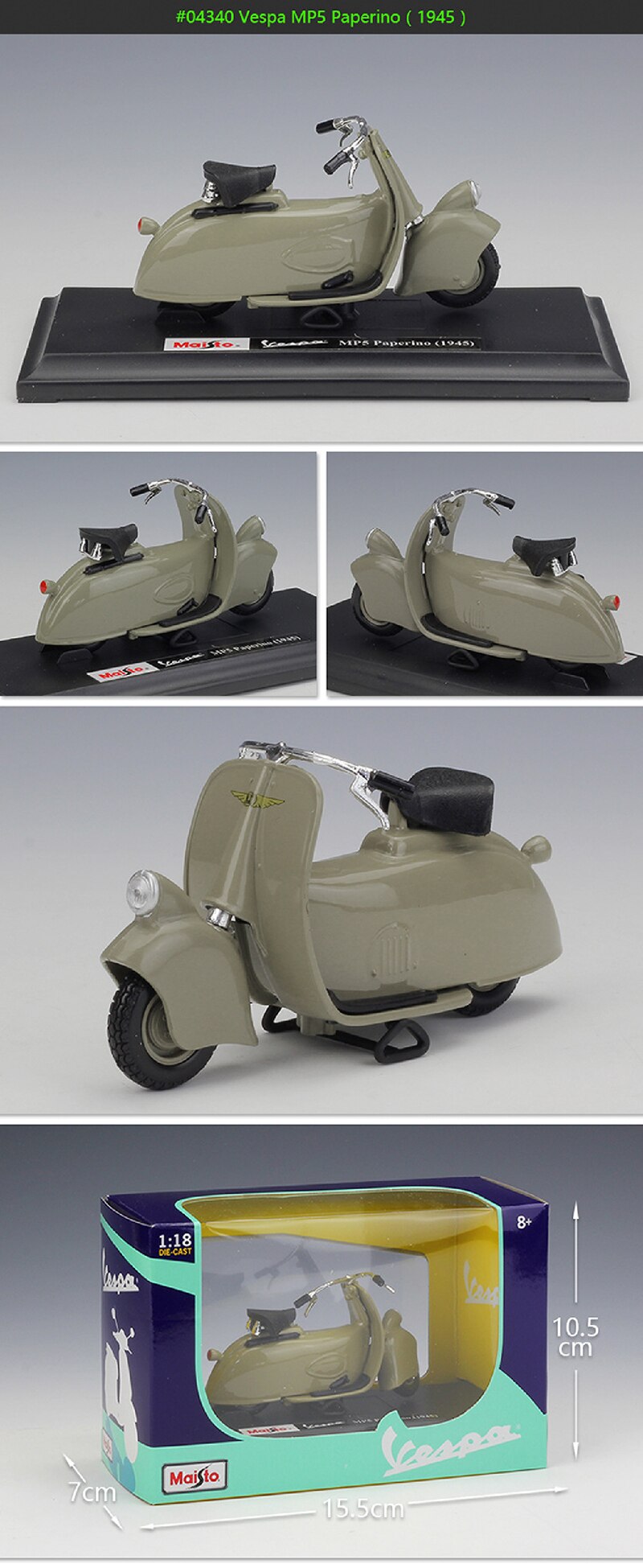 Maisto 1:18 Motorcycle Models VESPA Piaggio 1968GTR model bike Base Diecast Moto Children Toy For Gift Collection
