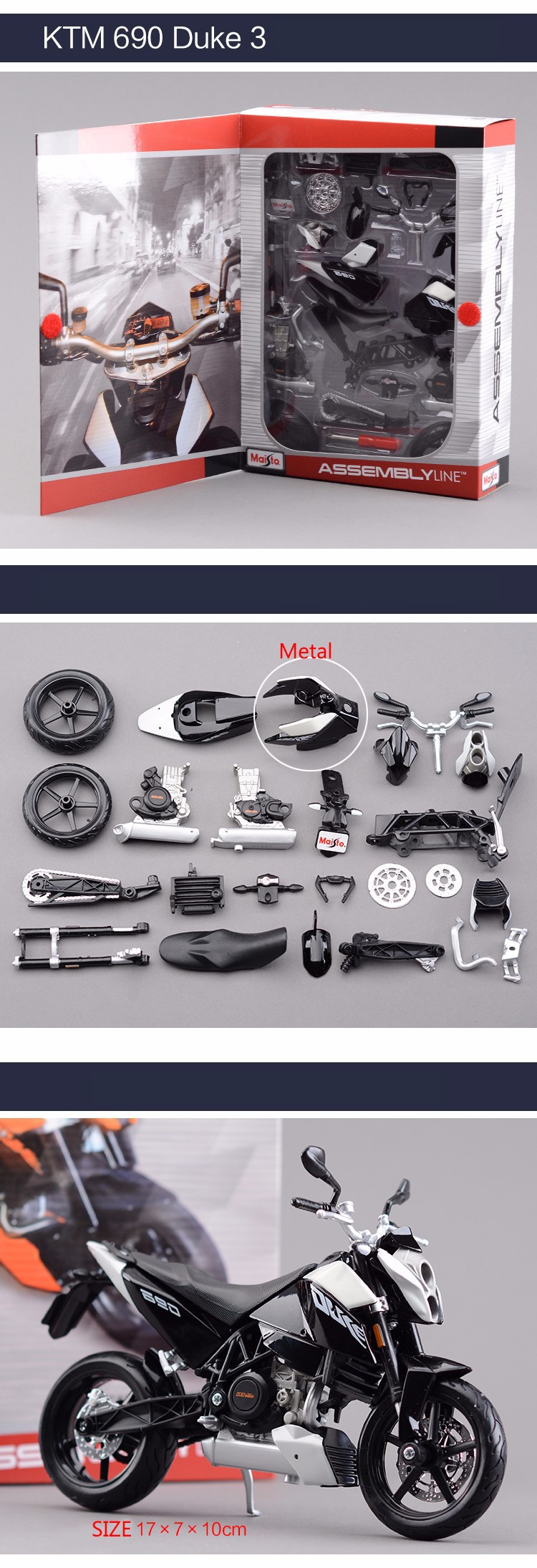 Maisto KTM 690 DUKE 3 Motorcycle Model Kit 1:12 scale metal Assembly DIY Motorcycle Bike Model Kit Toy For Gift Collection Maisto KTM 690 DUKE 3 Motorcycle Model Kit 1:12 scale metal Assembly DIY Motorcycle Bike Model Kit Toy For Gift Collection