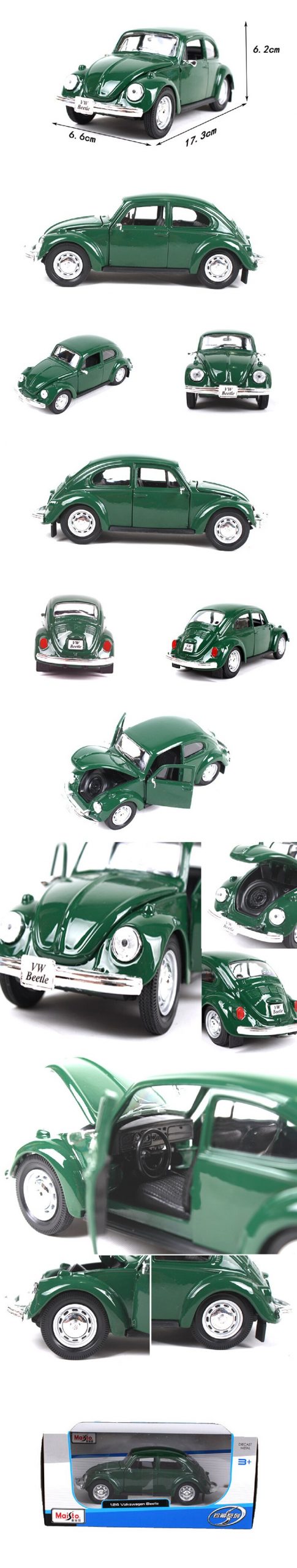 Maisto VW Beetle Green 1:24 Alloy Model Metal Racing Vehicle Play Collectible Models Sport Cars toys For Gift Maisto VW Beetle Green 1:24 Alloy Model Metal Racing Vehicle Play Collectible Models Sport Cars toys For Gift