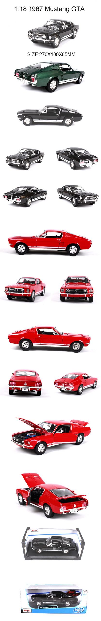 Maisto 1:18 1967 Mustang GTA Fastback Classic Cars 1:18 Alloy Car Metal Vehicle Collectible Models toys For Gift Collection Maisto 1:18 1967 Mustang GTA Fastback Classic Cars 1:18 Alloy Car Metal Vehicle Collectible Models toys For Gift Collection