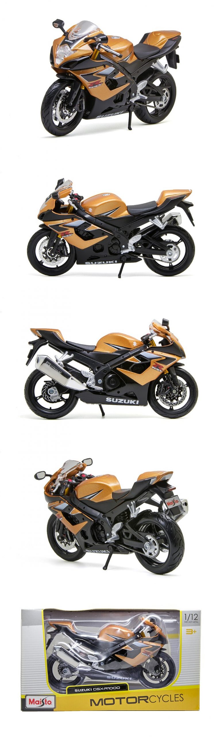 MAISTO Suzuki GSX-R1000 Brown Motorcycle Model 1:12 scale Motorcycle Diecast Metal Bike Miniature Race Toy For Gift Collection MAISTO Suzuki GSX-R1000 Brown Motorcycle Model 1:12 scale Motorcycle Diecast Metal Bike Miniature Race Toy For Gift Collection
