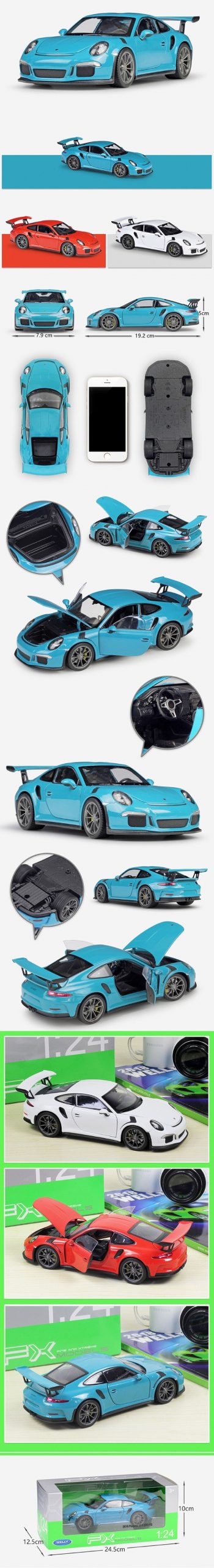 1:24 Diecast Model 2016 911 GT3 RS Blue Red White Alloy Car Metal Toys gift modified car simulation model For Collection 1:24 Diecast Model 2016 911 GT3 RS Blue Red White Alloy Car Metal Toys gift modified car simulation model For Collection