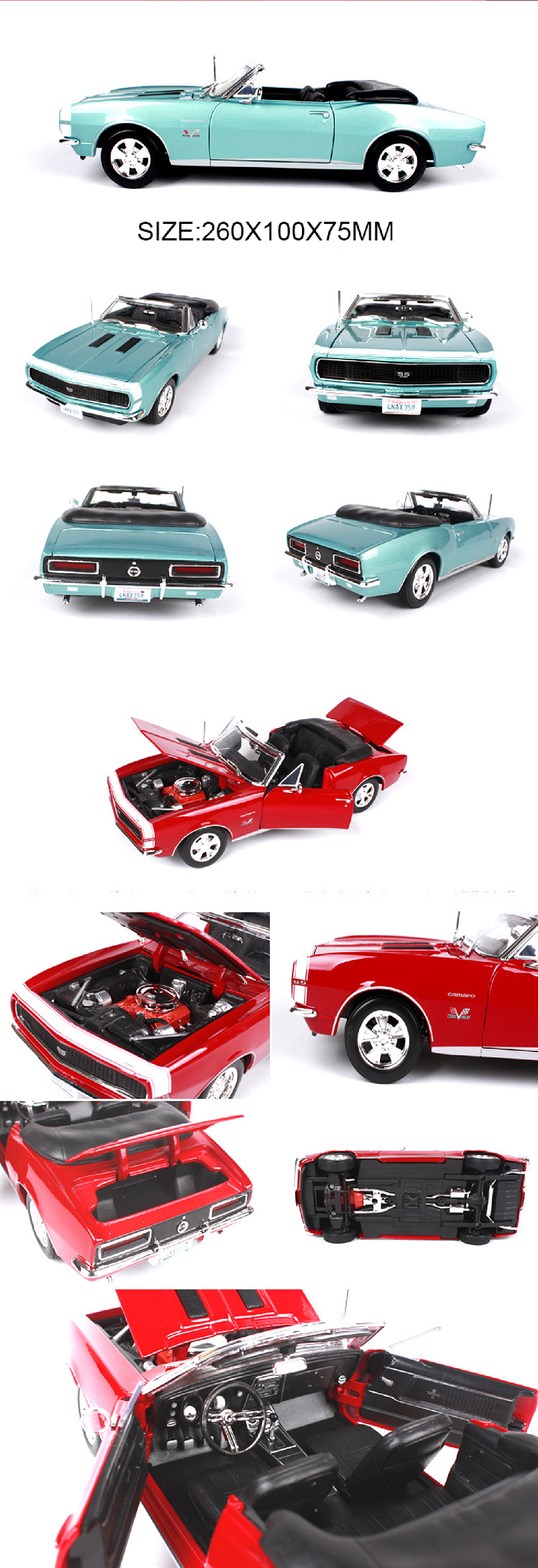 Maisto 1:18 diecast Car Chevy 1967 CAMARO SS 396 Roadster Muscle Cars Alloy Car Metal Vehicle Collectible Models toys For Gift