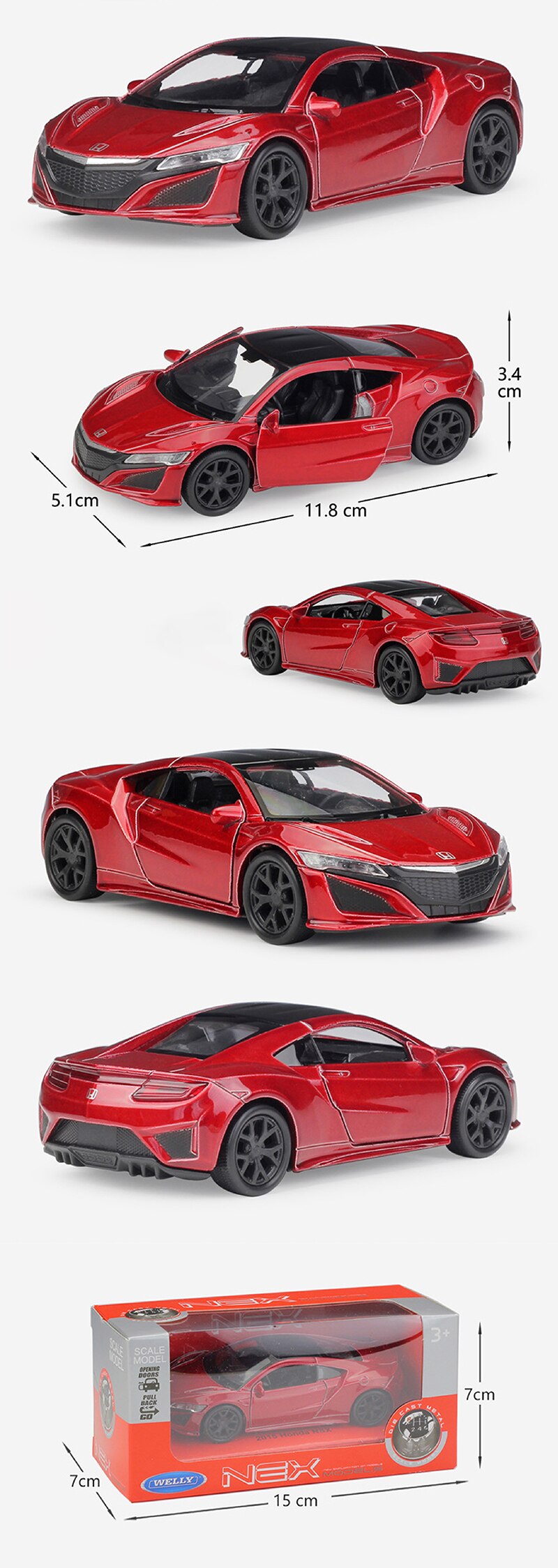 1:36 Diecast Models 2015 NSX Red Model Toys model cars Alloy Car Diecast Metal Pull Back Car Toy For Gift Collection 1:36 Diecast Models 2015 NSX Red Model Toys model cars Alloy Car Diecast Metal Pull Back Car Toy For Gift Collection