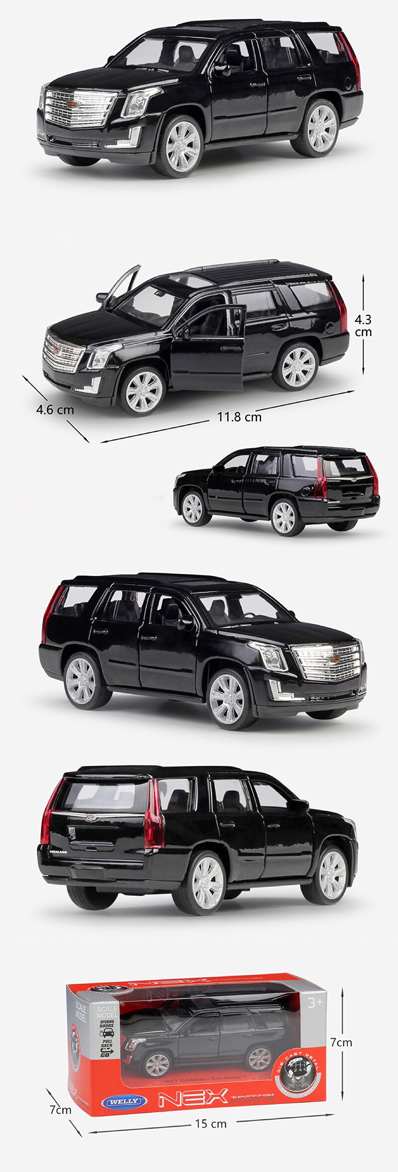 1:36 Diecast Models Cadi Escalade Black SUV Model Toys Alloy Car Diecast Metal Pull Back Car Toy For Gift Collection 1:36 Diecast Models Cadi Escalade Black SUV Model Toys Alloy Car Diecast Metal Pull Back Car Toy For Gift Collection