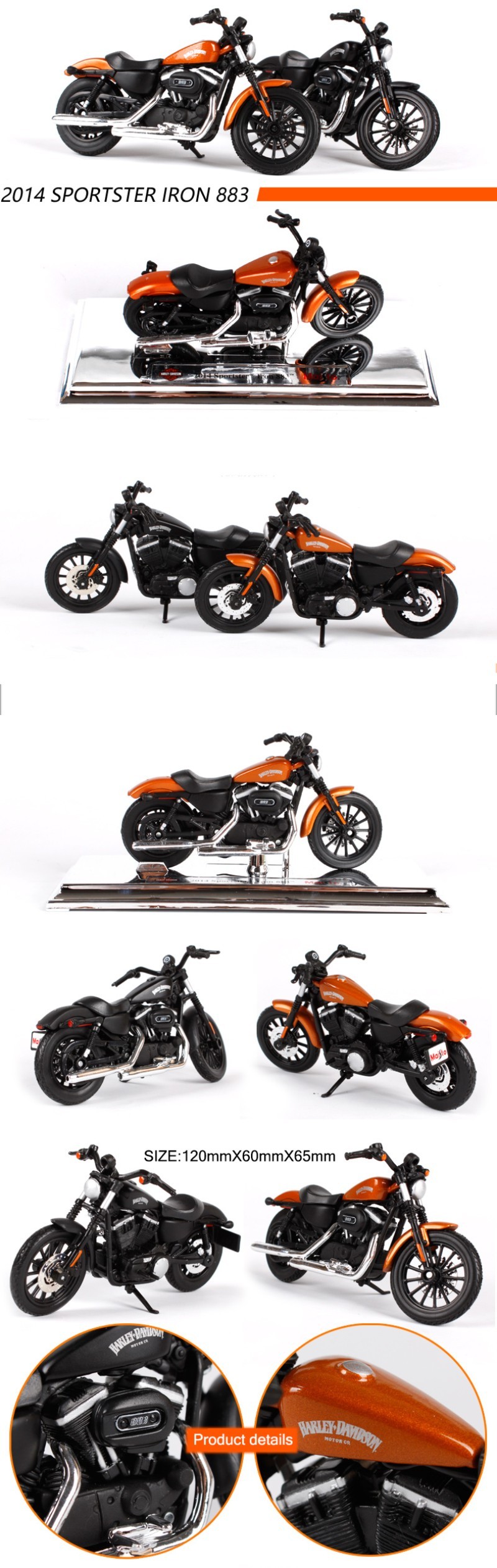 Maisto HD 2014 Sportster iron 883 1:18 scale Alloy Heavy motorcycle model motorcycle model Toys Collection Gifts