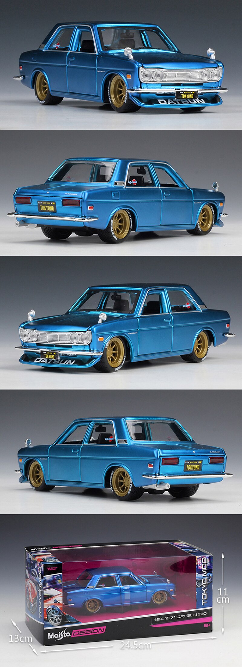 Maisto 1:24 Diecast Model Car 1971 Datsun 510 Metal Racing Vehicle Play Collectible Models Sport Cars toys For Gift