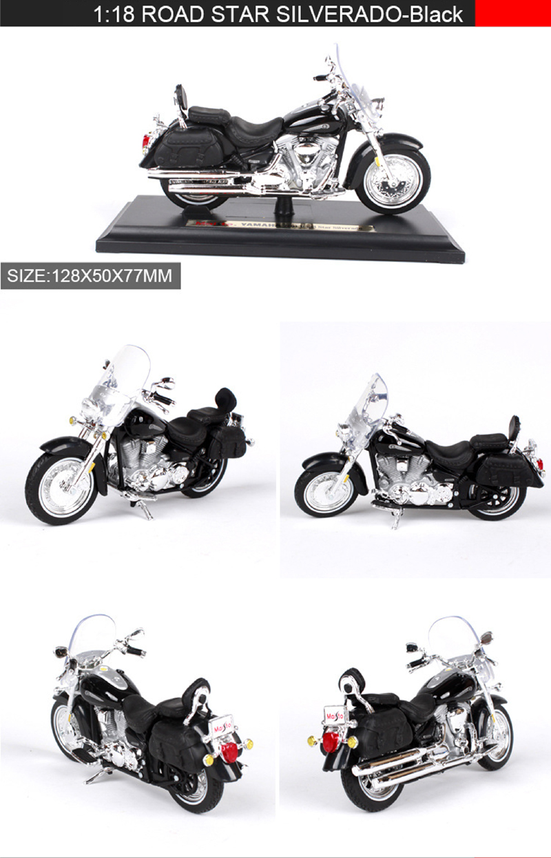 Maisto 1:18 Motorcycle Models YZF-R1 YZF-R7 ROAD STAR TT-R 250 Race Model Base Diecast Moto Children Toy For Gift Collection