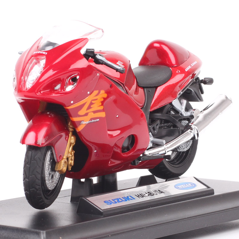 Welly 1:18 Scale Suzuki GSX1300R GSX Hayabusa Motorcycle Model Diecasts & Toy Vehicles Sport Bike Red Thumbnails Of Collectible