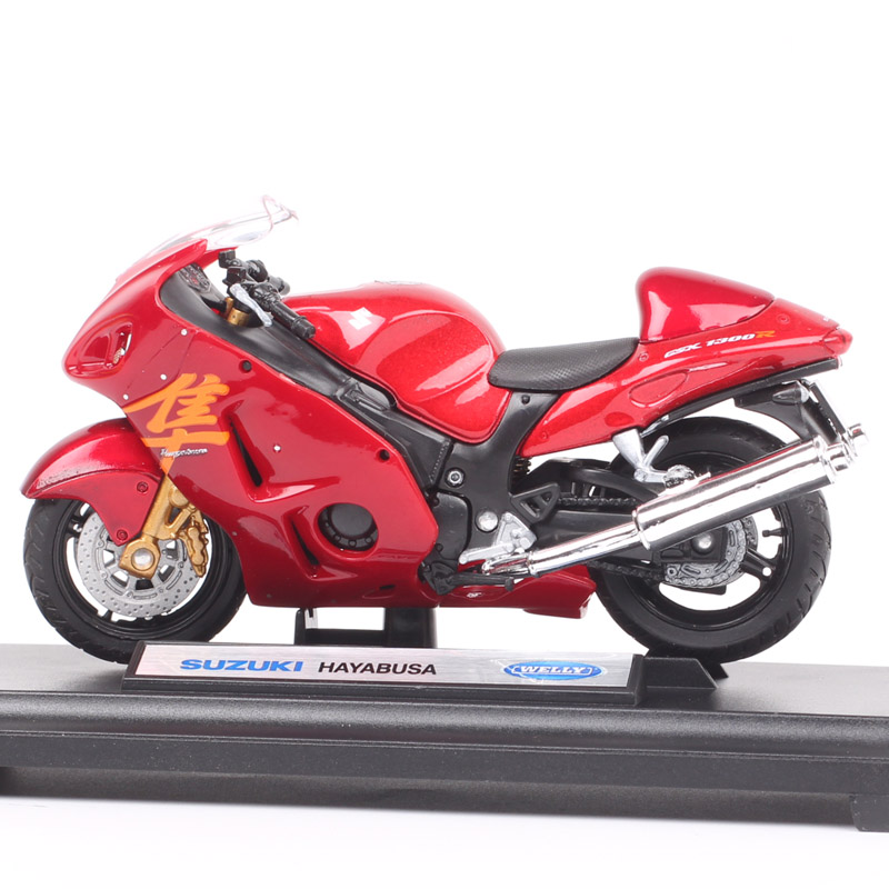 Welly 1:18 Scale Suzuki GSX1300R GSX Hayabusa Motorcycle Model Diecasts & Toy Vehicles Sport Bike Red Thumbnails Of Collectible