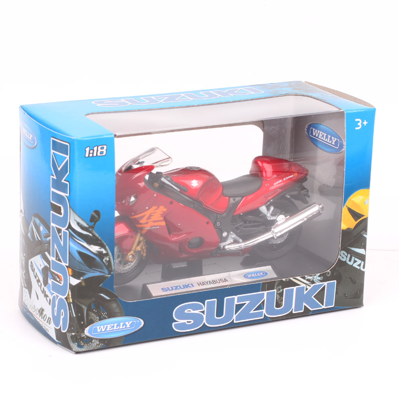 Welly 1:18 Scale Suzuki GSX1300R GSX Hayabusa Motorcycle Model Diecasts & Toy Vehicles Sport Bike Red Thumbnails Of Collectible
