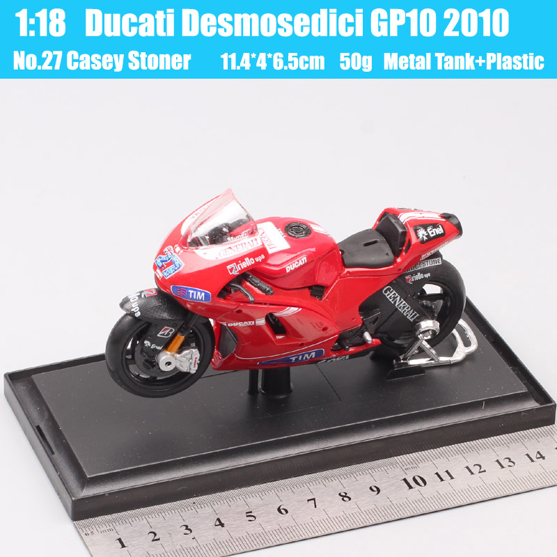 Kids 1/18 scale maisto 2010 Ducati RR GP10 racer No.27 Casey Stoner diecast motorcycle mdoel moto bike model Toy gift for boys