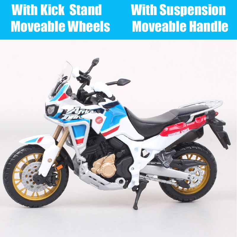 1/18 Scale Bburago Honda Africa Twin Adventure Touring Sport Bike Model Motorcycle Racing Diecast Children's Toy Vehicles Gifts