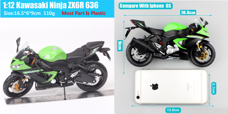 1:12 Scale Kawasaki Ninja 636 ZX 6R Race Bike Motorcycle ZX-6R Diecast Model Vehicles Automaxx Hobby Thumbnails For Collection