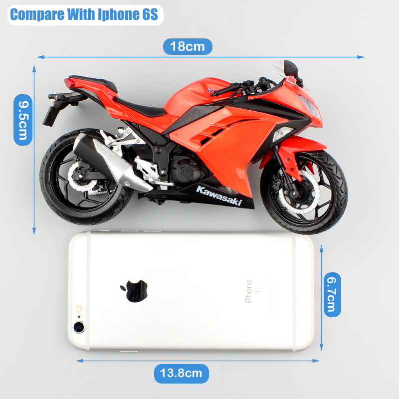 1:12 automaxx small Kawasaki Ninja 300 EX300 ZX3R race Motorcycle scale toy bike Diecasts & Toy Vehicles model toy miniature kid