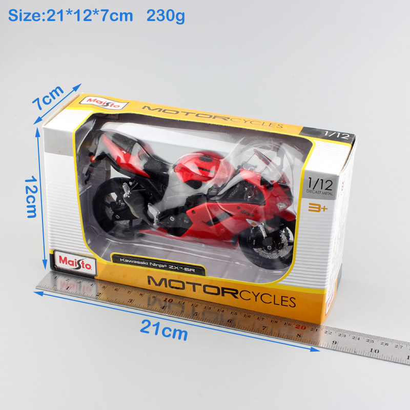 Masito 1/12 scales classics Kawasaki Ninja ZX-6R Diecasts & Toy Vehicles sports race model motorcycle moto bikes toy kids gifts