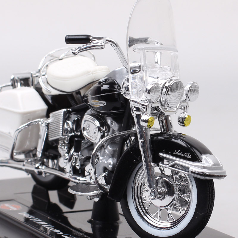 Children's 1:18 Scale Maisto Retro 1968 FLH Electra Glide Touring Bike Diecast Vehicle Motorcycle Model Moto Toy For Collectible