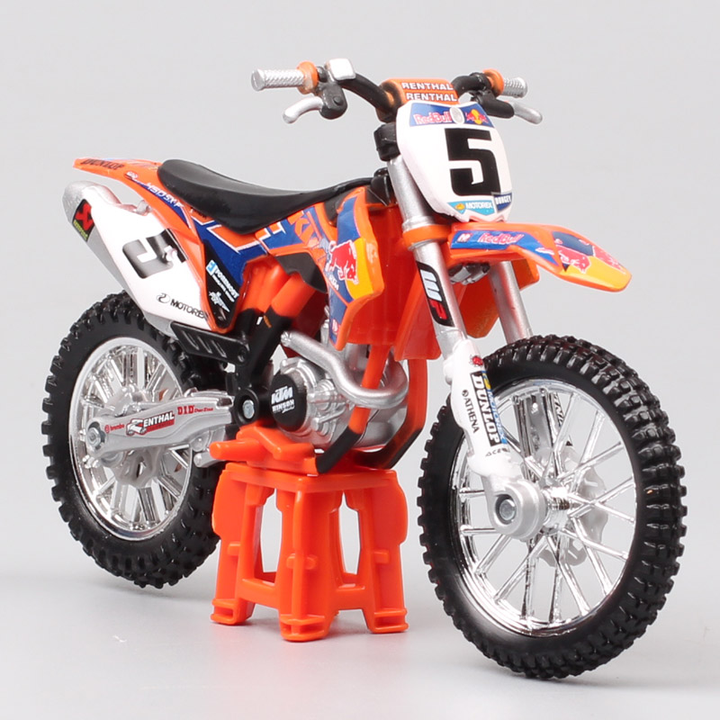1:18 Scale Bburago 450 SX-F SXF 2014 No.5 Ryan Dungey GP Racing Motocross Enduro Motorcycle Diecast Model Off Road Dirt Bike Toy