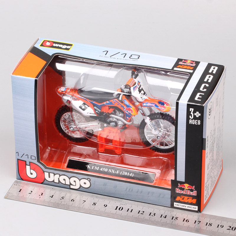 1:18 Scale Bburago 450 SX-F SXF 2014 No.5 Ryan Dungey GP Racing Motocross Enduro Motorcycle Diecast Model Off Road Dirt Bike Toy