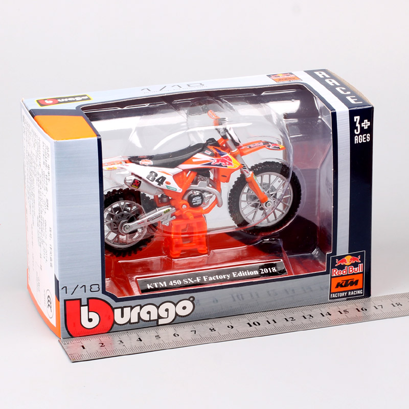 Kids 1/18 Scale 2018 Bburago 450 SX-F SXF Factory Racing No#84 Jeffrey Herlings MXGP Motocross Bike Diecast Motorcycle Toy Model Kids 1/18 Scale 2018 Bburago 450 SX-F SXF Factory Racing No#84 Jeffrey Herlings MXGP Motocross Bike Diecast Motorcycle Toy Model