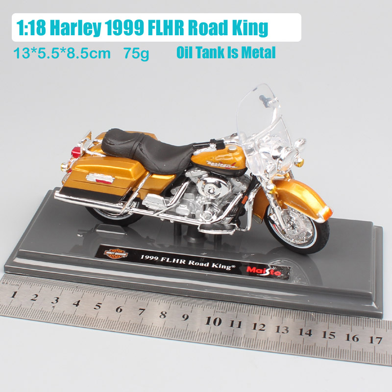 1/18 Scale Maisto FLHR Road King Diecast Model Street Bob Motorcycle Cruiser K Model Touring Night Train Bike Breakout Duo Toys