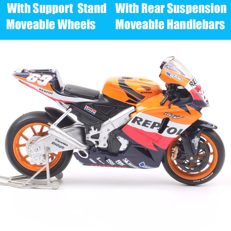 1:18 Scale Guiloy Honda RC211V Repsol #69 Nicky Hayden 2006 GP World Champion Motorcycle Model Diecast Moto Bike Toy Vehicles