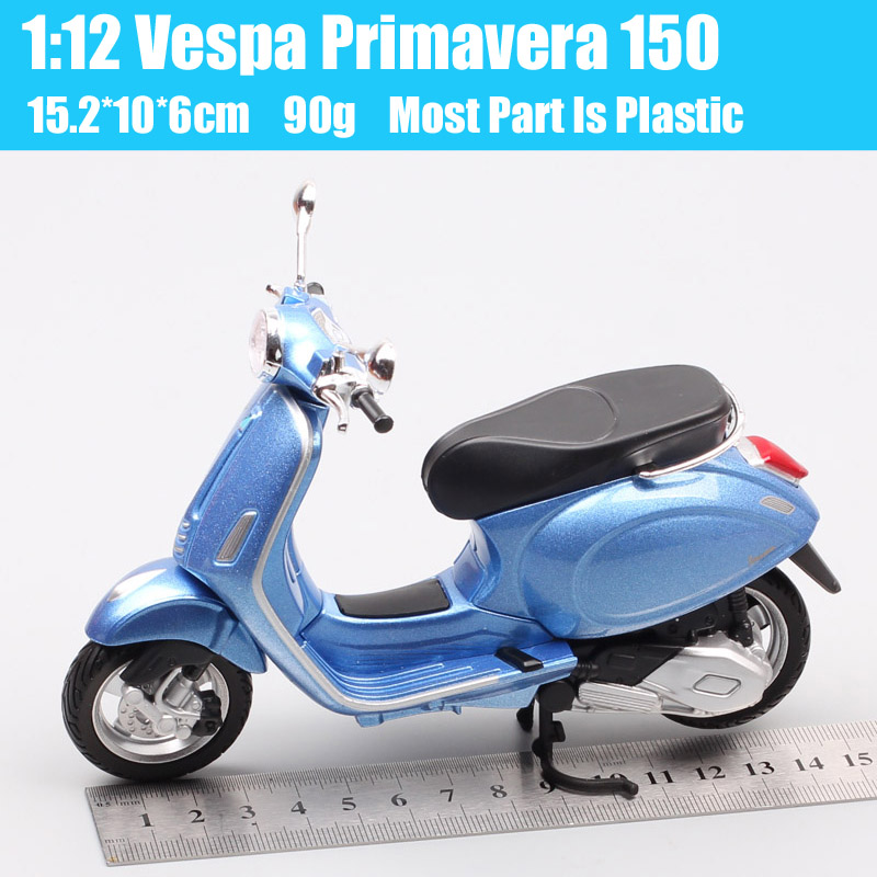 Children's 1/12 Maisto Pi&shy;ag&shy;gio vespa Primavera 150 scooter toy Motorcycle scales diecast model touring bike thumbnails vehicle