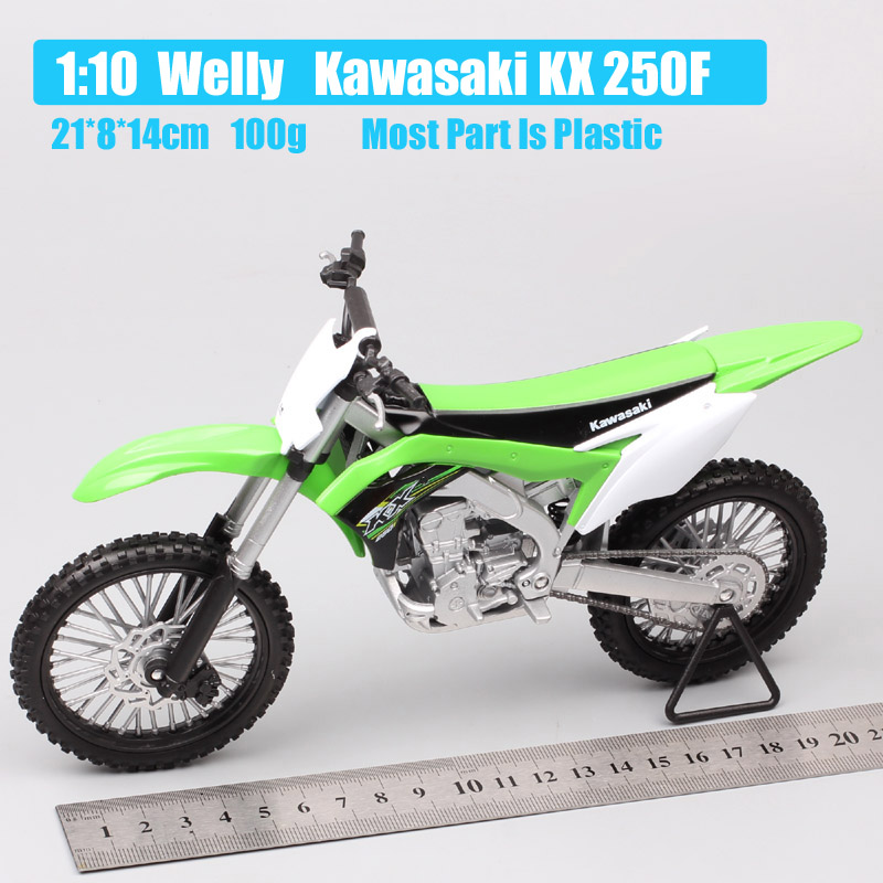 1:10 scale Welly Big Large Kawasaki KX 250F Motocross Enduro offroad racing dirt bike diecast model Vehicle motorcycle toy thumb