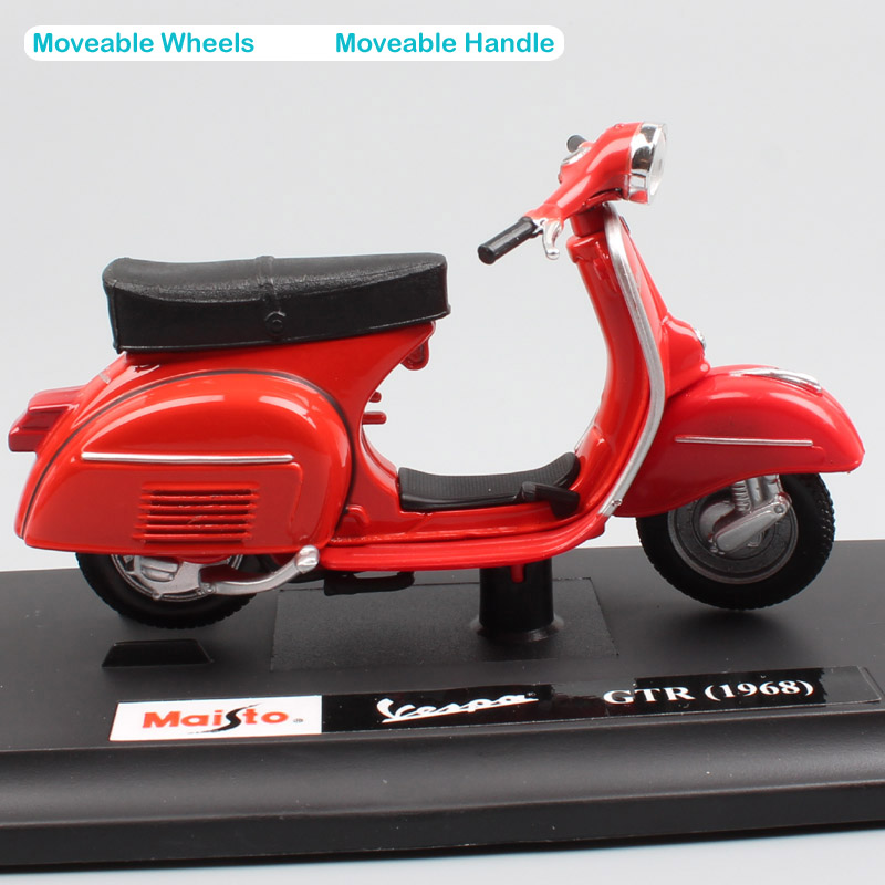 Kid 1/18 scale vintage maisto Piaggio Vespa GTR 1968 125 motor scooter motorcycle motorbike diecast toy model for boy collection