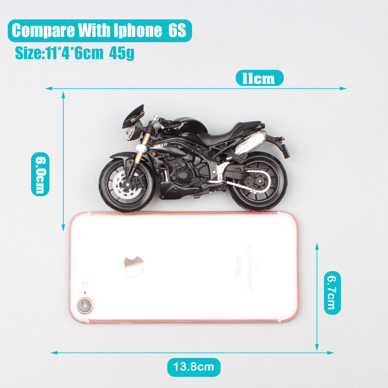 1/18 scale small bburago 2011 Triumph ST Speed Triple Tiger 1050 streetfighter sport bike motorcycle Diecasts Vehicles toy kids