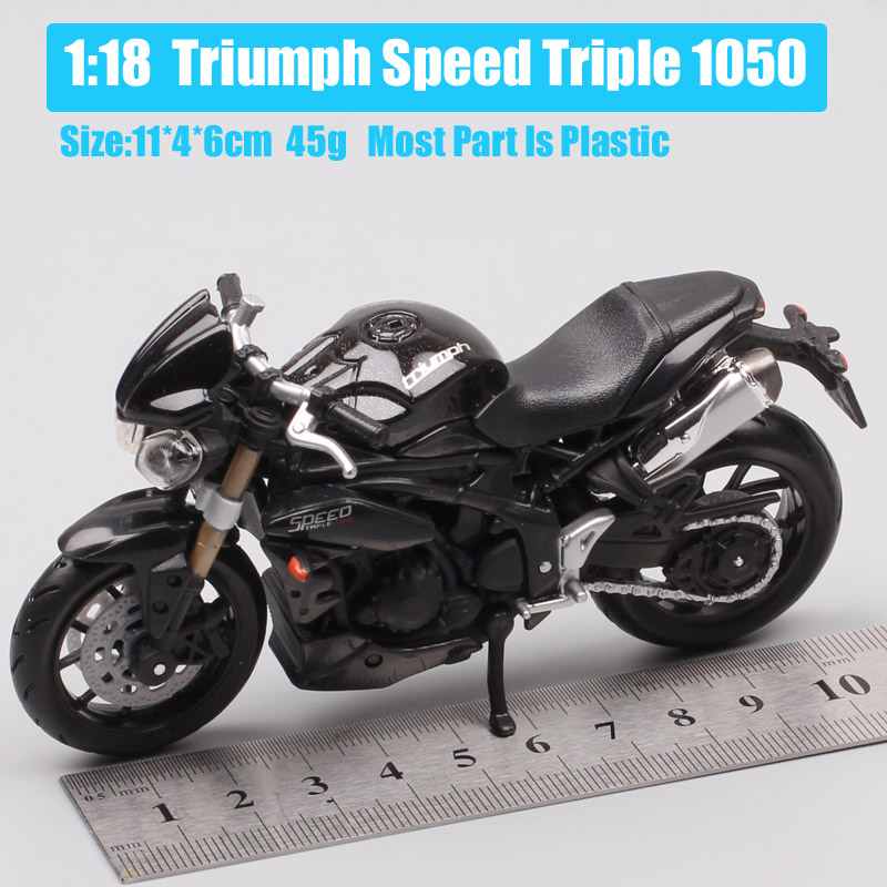 1/18 scale small bburago 2011 Triumph ST Speed Triple Tiger 1050 streetfighter sport bike motorcycle Diecasts Vehicles toy kids