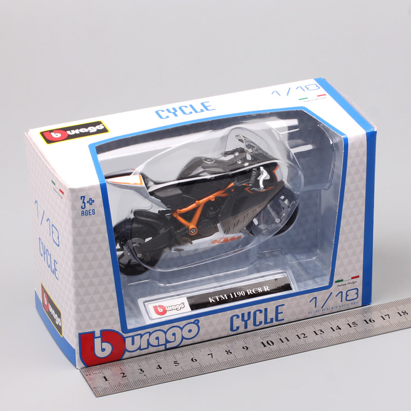 1:18 Scale Bburago 1190 RC8 R Sports Bike Diecast Model Toy Superbike Vehicles Motorcycle Street Rider Children Hobby Souvenir
