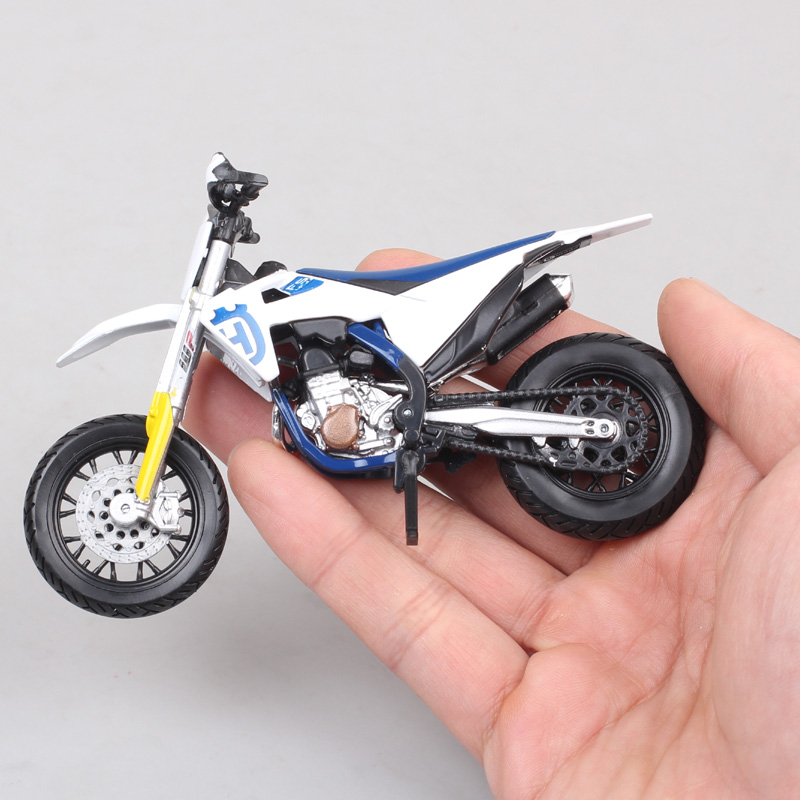 1/18 Scale Bburago Husqvarna FS 450 Supermoto Motorcycle Model Diecasts & Toy Vehicles Motocross Endurance Racing Bike Replicas