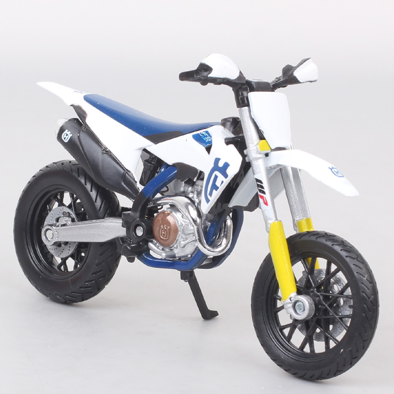 1/18 Scale Bburago Husqvarna FS 450 Supermoto Motorcycle Model Diecasts & Toy Vehicles Motocross Endurance Racing Bike Replicas