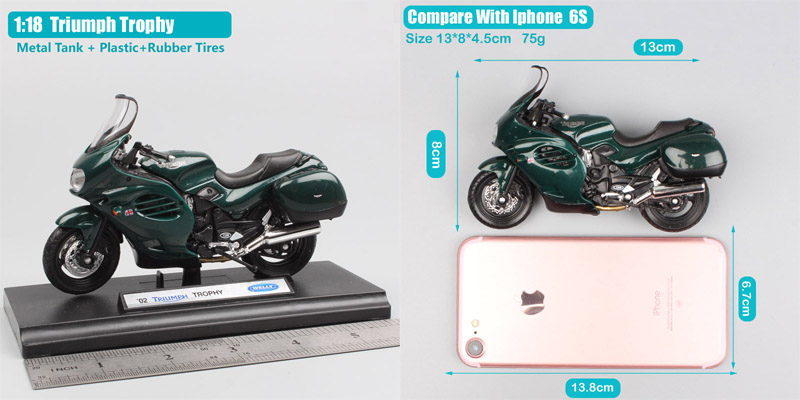 1:18 scale 2002 Triumph Trophy touring motorcycle Motorbikes metal miniature model collection gifts Diecast Kids toys for boys