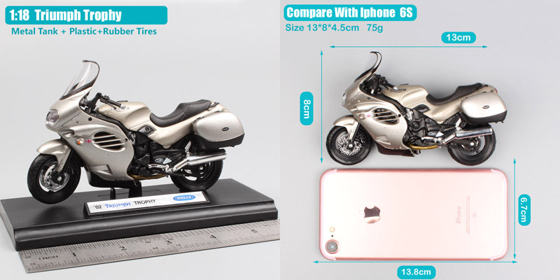 1:18 scale 2002 Triumph Trophy touring motorcycle Motorbikes metal miniature model collection gifts Diecast Kids toys for boys