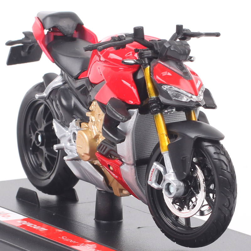 Kids 1/18 Scale Maisto Mini Ducati Super Naked V4 S Motorcycle Diecasts & Toy Vehicles Streetfighter Bike Model Miniatures Gifts