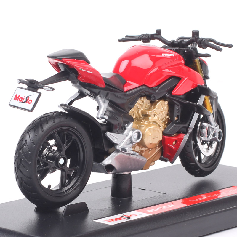 Kids 1/18 Scale Maisto Mini Ducati Super Naked V4 S Motorcycle Diecasts & Toy Vehicles Streetfighter Bike Model Miniatures Gifts