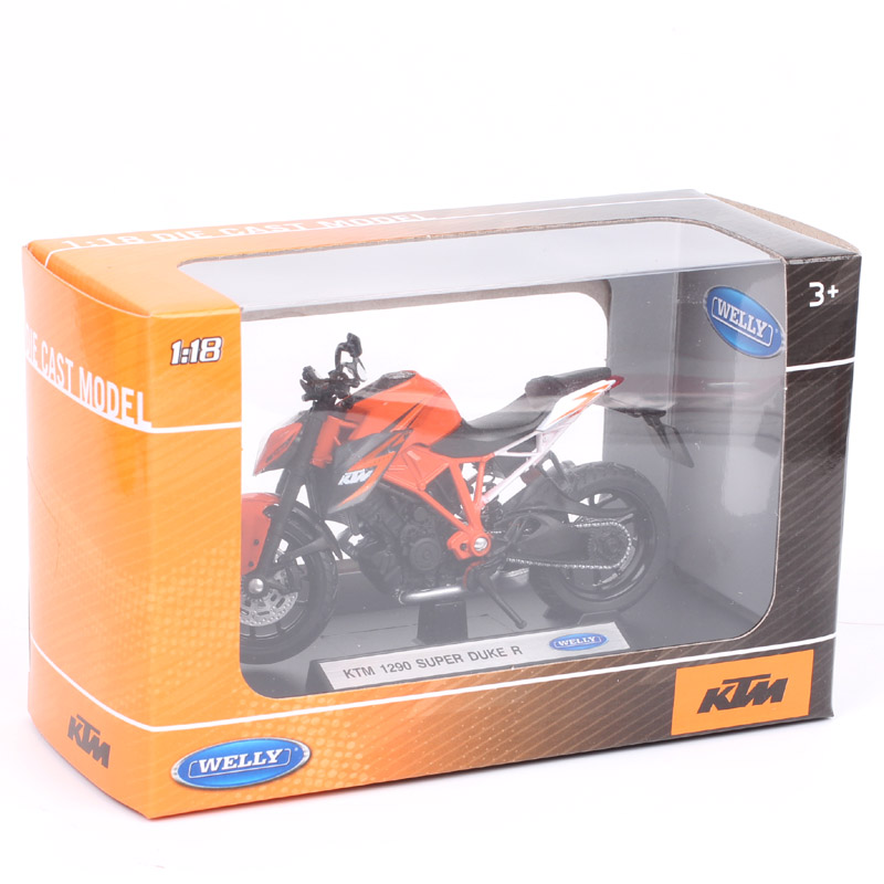 Small Welly 1:18 Scale 1290 Super Duke R Motorcycle Model Diecasts & Toy Vehicles READY TO RACE Bike Replicas Toys For Children