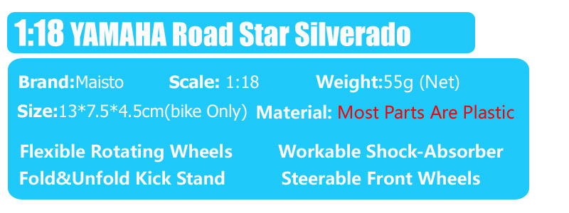 1/18 Scale Child Mini Diecast YAMAHA 2001 Road Star Silverado Touring Cruiser motorcycle Models Collection Toys For Kids Maisto 1/18 Scale Child Mini Diecast YAMAHA 2001 Road Star Silverado Touring Cruiser motorcycle Models Collection Toys For Kids Maisto