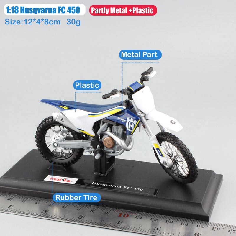 1/18 Scale Maisto MY Husqvarna FC 450 Motorcycle Enduro Racing Diecast Model Dirt Bike Motocross Off Road Replica model Kids toy 1/18 Scale Maisto MY Husqvarna FC 450 Motorcycle Enduro Racing Diecast Model Dirt Bike Motocross Off Road Replica model Kids toy