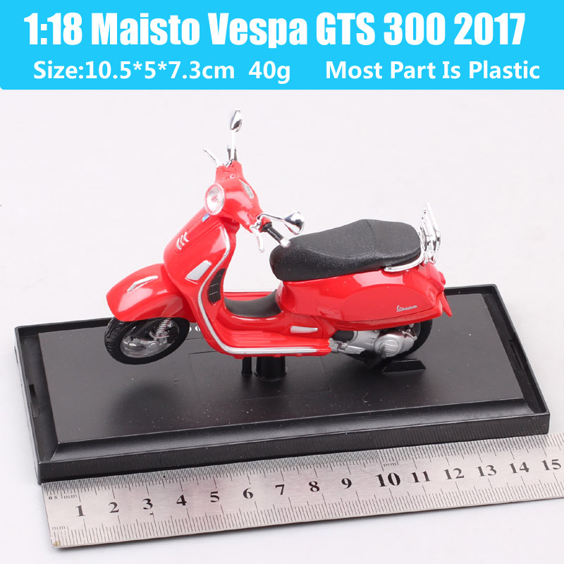 Children's 1:18 Scale Maisto Piaggio 2017 VESPA GTS 300 Super Scooter Motorcycle Diecast Vehicles Sport Bike Toy Models Souvenir