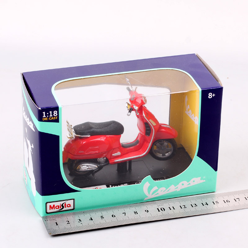 Children's 1:18 Scale Maisto Piaggio 2017 VESPA GTS 300 Super Scooter Motorcycle Diecast Vehicles Sport Bike Toy Models Souvenir