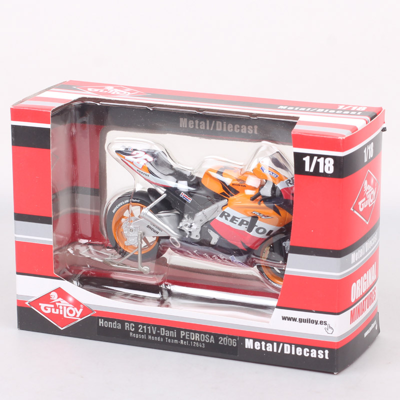 Guiloy 1:18 Scale Honda Repsol RC211V #26 Dani Pedrosa 2006 GP Rider Motorcycle Model Diecast Moto Bike Toy Vehicles Souvenir Guiloy 1:18 Scale Honda Repsol RC211V #26 Dani Pedrosa 2006 GP Rider Motorcycle Model Diecast Moto Bike Toy Vehicles Souvenir